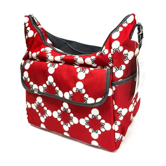 NWT Disney Baby Minnie Mouse Classic Carryall Red and White Diaper Bag Set - Picture 2 of 11